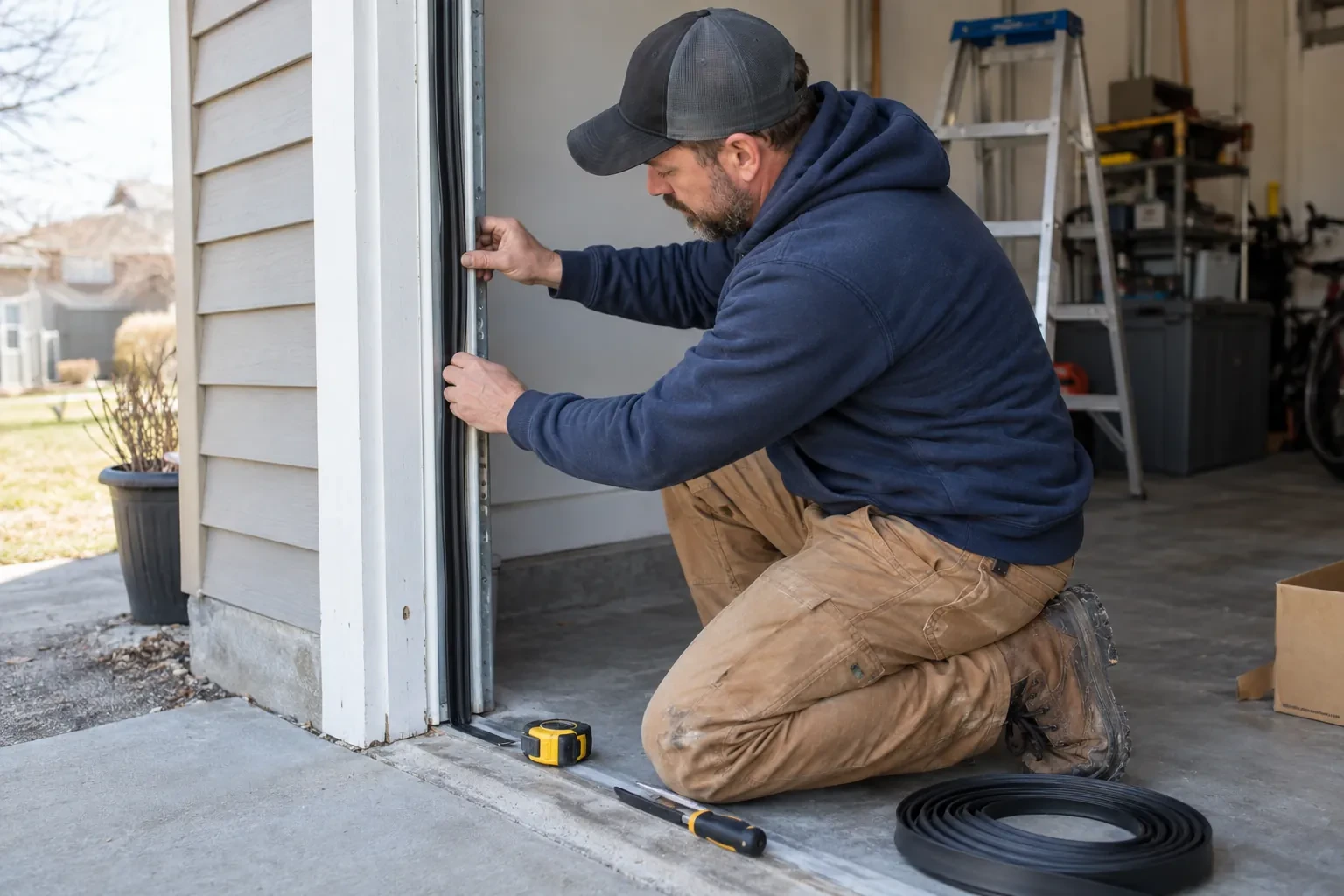 Illustrative garage doors scene