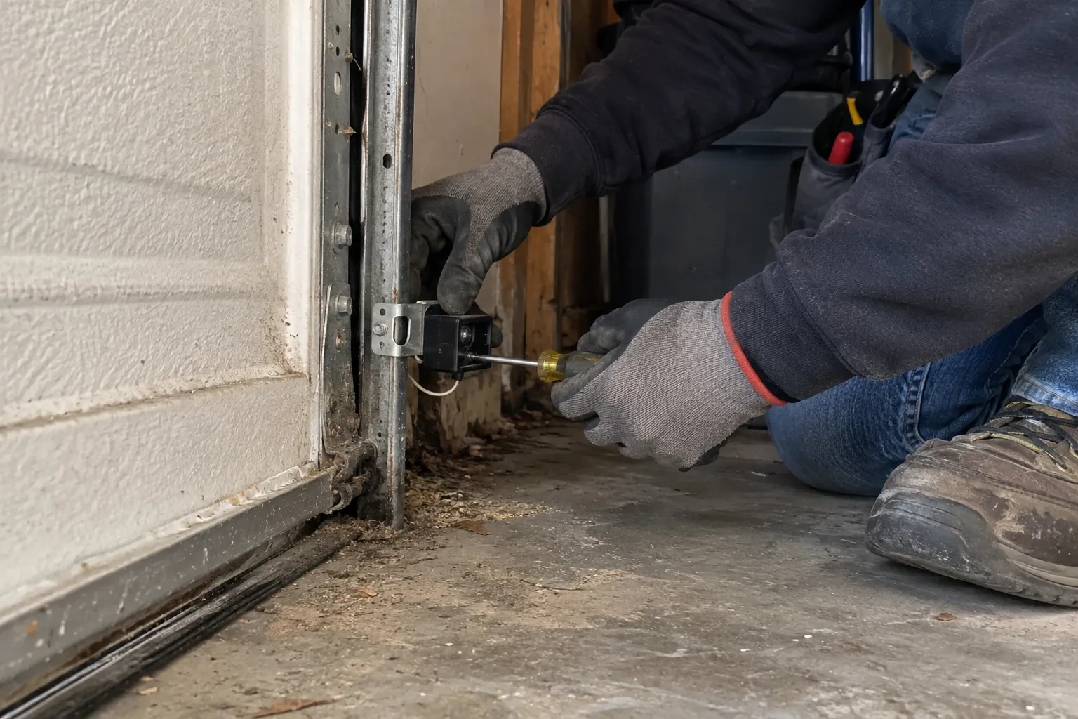 Illustrative garage doors scene — Photo-Eye Sensor Alignment or Replacement, Lincoln